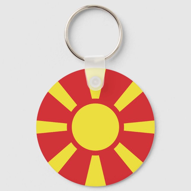 Flagga NordMakedonien Nyckelring (Framsida)