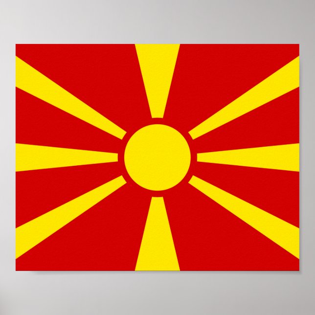 Flagga NordMakedonien Poster (Framsidan)