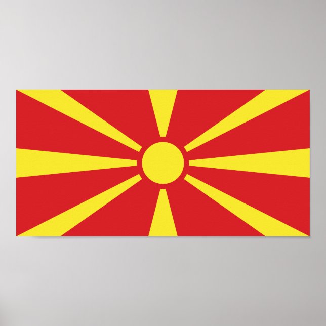 Flagga NordMakedonien Poster (Framsidan)