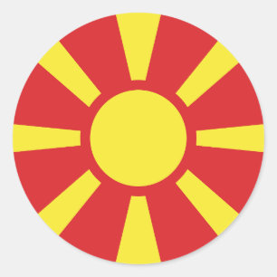 Flagga NordMakedonien Runt Klistermärke