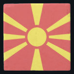 Flagga NordMakedonien Stenunderlägg<br><div class="desc">Patriotisk flagga i norra Makedonien.</div>
