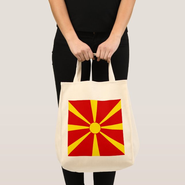 Flagga NordMakedonien Tygkasse (Framsida (produkt))