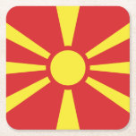 Flagga NordMakedonien Underlägg Papper Kvadrat<br><div class="desc">Patriotisk flagga i norra Makedonien.</div>