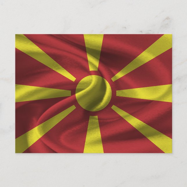 Flagga NordMakedonien Vykort (Framsida)