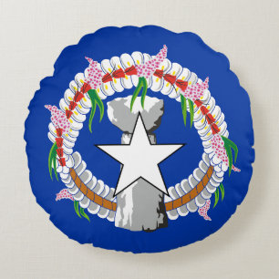 Flagga Nordmarianerna Rund Kudde