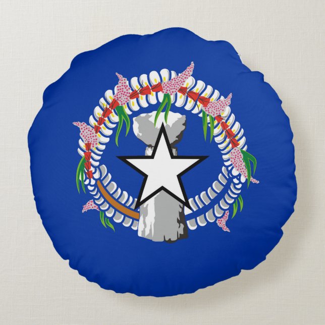 Flagga Nordmarianerna Rund Kudde (Baksidan)