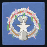 Flagga Nordmarianerna Stenunderlägg<br><div class="desc">Patriotic flagga of Northern Mariana Islands.</div>