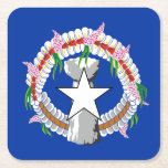Flagga Nordmarianerna Underlägg Papper Kvadrat<br><div class="desc">Patriotic flagga of Northern Mariana Islands.</div>