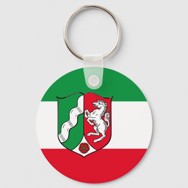 Flagga Nordrhein-Westfalen Keychain Nyckelring (Framsida)