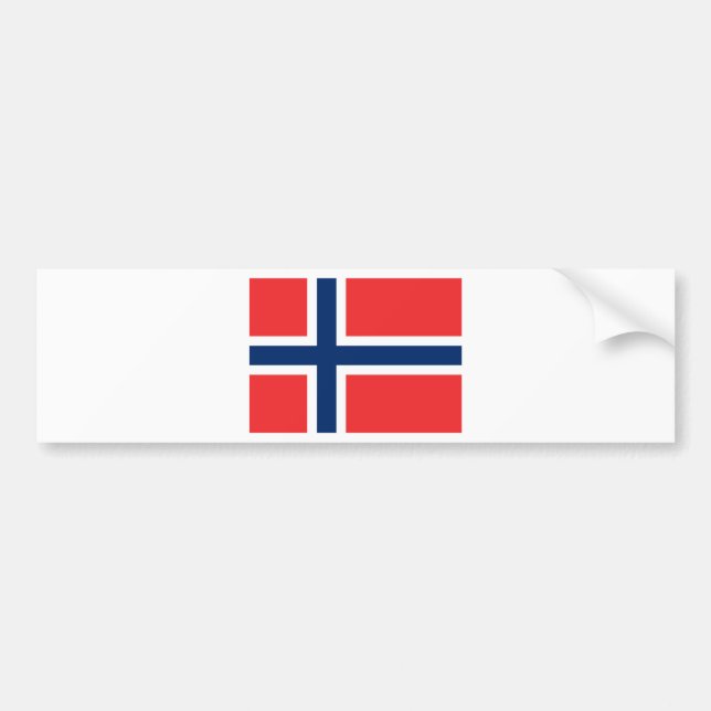 Flagga Norge - Norges flagg - Det norske flaggget Bildekal (Framsidan)