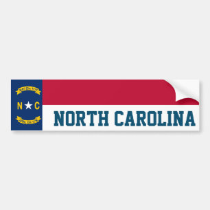 Flagga North Carolina Bildekal