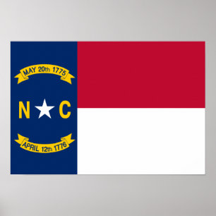 Flagga North Carolina Poster