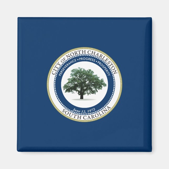 Flagga North Charleston (South Carolina) Magnet (Framsidan)