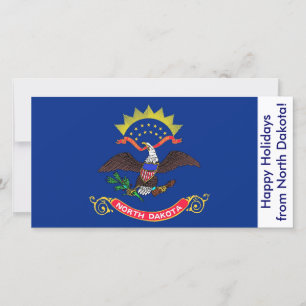 Flagga North Dakota, Glad helg från USA Julkort