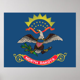 Flagga North Dakota Poster