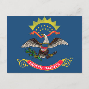 Flagga North Dakota Vykort