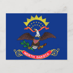 Flagga North Dakota Vykort