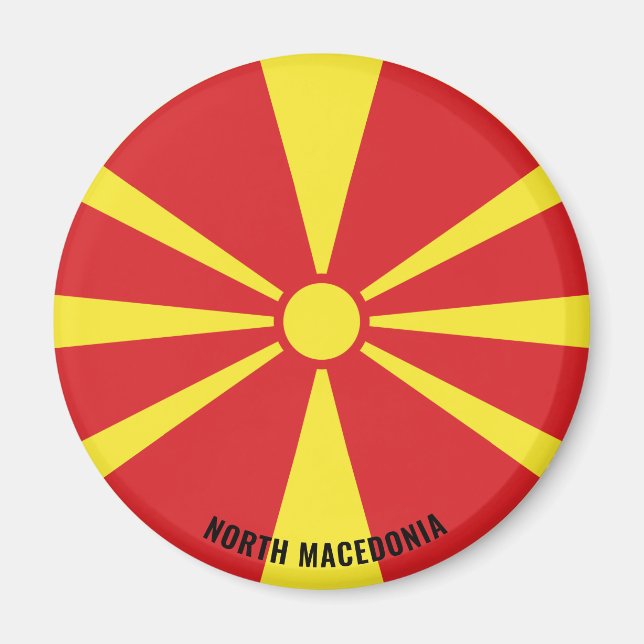 Flagga North Makedonien Charming Patriotic Magnet (Framsidan)