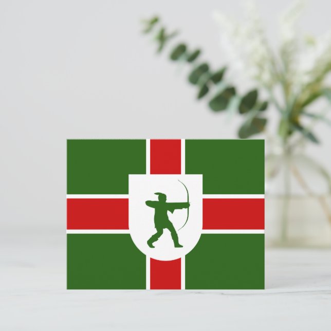Flagga Nottinghamshire Vykort (Stående Fram)