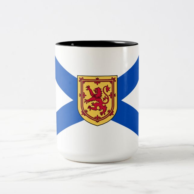 Flagga Nova Scotia (den kanadensiska provinsen) Två-Tonad Mugg (Center)