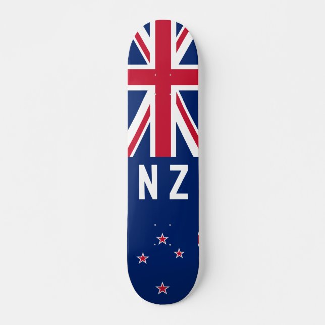 Flagga Nya Zeeland - Stiliserad Mini Skateboard Bräda 18,5 Cm (Framsida)
