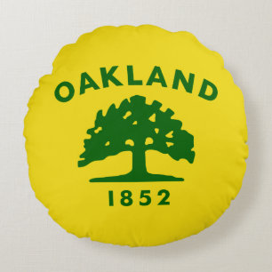 Flagga Oakland (Kalifornien) Rund Kudde