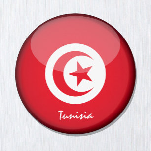 Flagga och Afrika i Tunisien - resor/sportfantaste Magnet