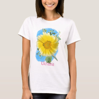 Flagga och blommor från Ukraina T Shirt