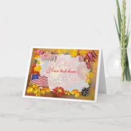 Flagga och blommor ~ Thanksgiving Card Helgkort