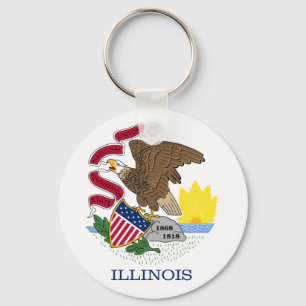 Flagga och försegling av Illinois Nyckelring