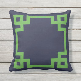 Flagga och Grönt i Gräns i Grekland Utomhuskudde