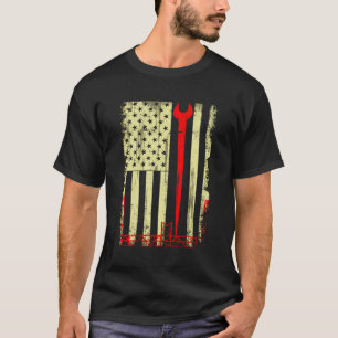 Flagga och Ironworkers Verktyg Funny Ironworkers T Shirt