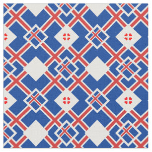 Flagga och Island Trendig Fabric mode Tyg