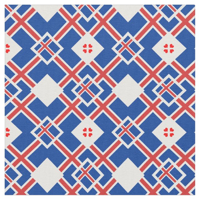 Flagga och Island Trendig Fabric mode Tyg (Närbild)