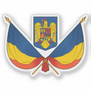 Flagga och jackande av arm av Rumänien Klistermärken