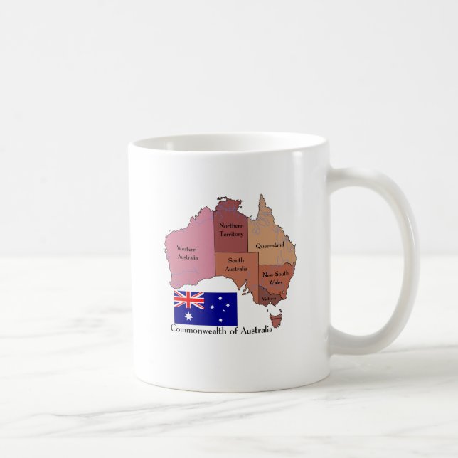 Flagga och karta av Australien Kaffemugg (Höger)