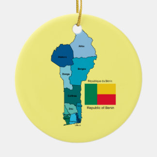 Flagga och karta av Benin Julgransprydnad Keramik