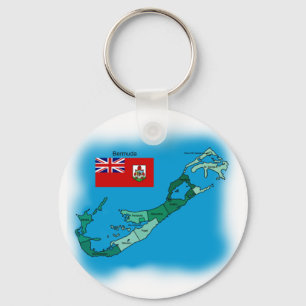 Flagga och karta av Bermuda Nyckelring