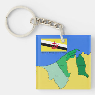 Flagga och karta av Brunei