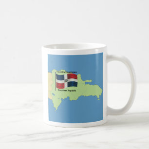 Flagga och karta av Dominikanska republiken Kaffemugg