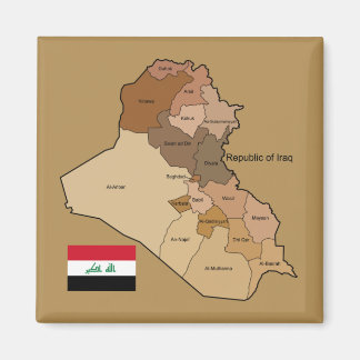 Flagga och Karta i Irak Magnet