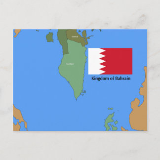 Flagga och Karta i Konungariket Bahrain Vykort