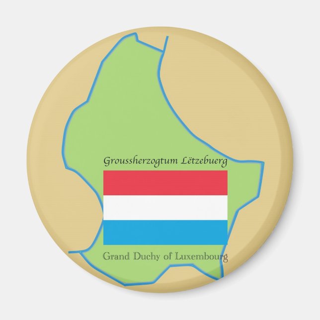 Flagga och Karta i Luxemburg Magnet (Framsidan)