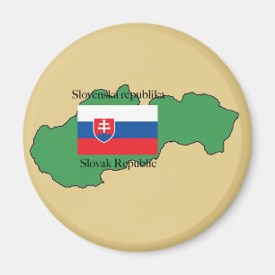 Flagga och Karta i Slovakien Magnet