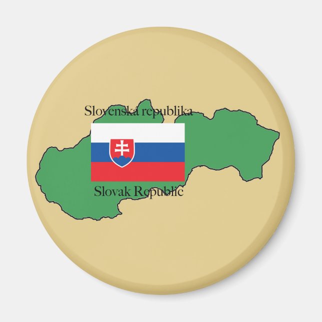 Flagga och Karta i Slovakien Magnet (Framsidan)