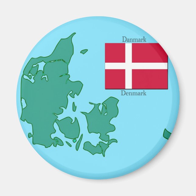 Flagga och Karta Magnet (Framsidan)