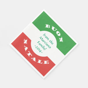 Flagga och namn för Buon Natale julparty italiens Pappersservett
