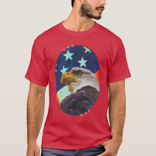 flagga och örn 3 2016 utslagsplatsskjorta tee (Framsida)