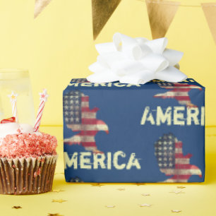 Flagga och Örn med amerikansk text Presentpapper