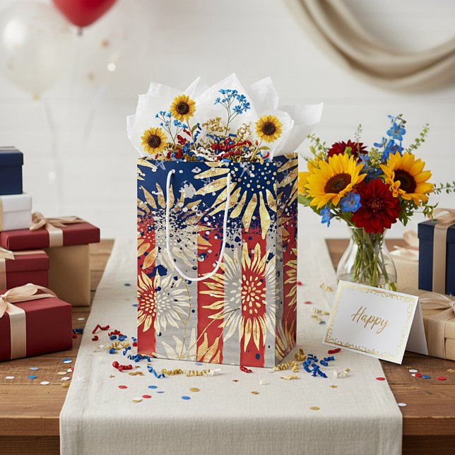 Flagga och solrosor (Skapare uppladdad)